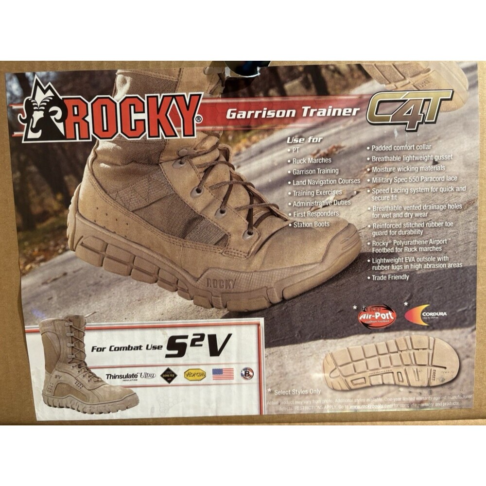 Rocky C4T 1070 Lightweight 550 Garrison Trainer Tactical Boots Men 8Wide NEW/Box